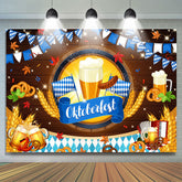 Blau Flaggen Der München Oktoberfest Holz Hintergrund